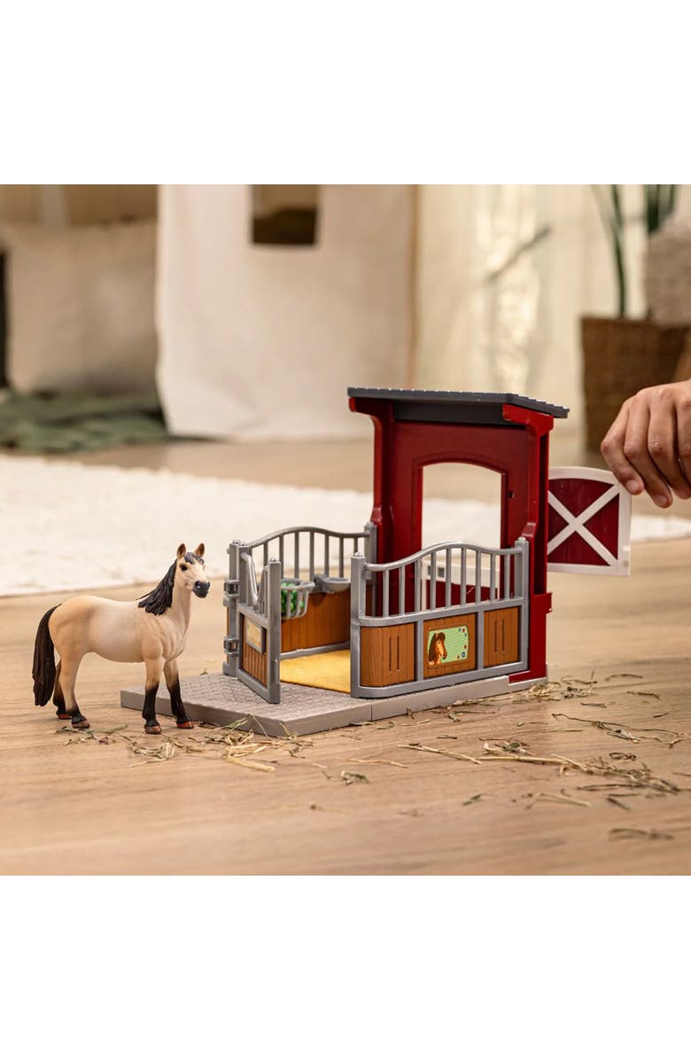 Schleich Farm World Ponybox and Mustang Mare 4 Piece Set, Alternate, color, Multicolored