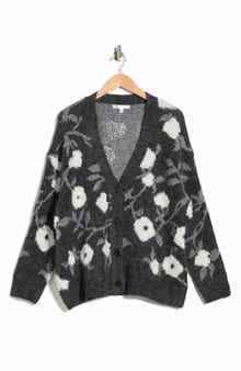 DR2 by Daniel Rainn Floral Jacquard Button Front Cardigan