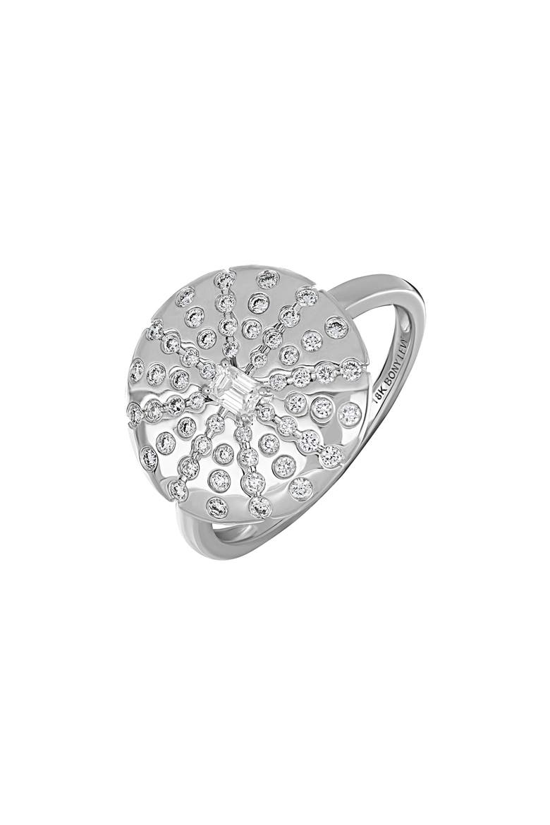 Kiera 18k Gold Diamond Dome Ring, Main, color, 18KW