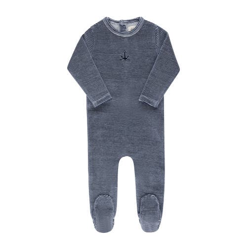 Ely's & Co. Babies'  Velour Stripe Collection In Gray