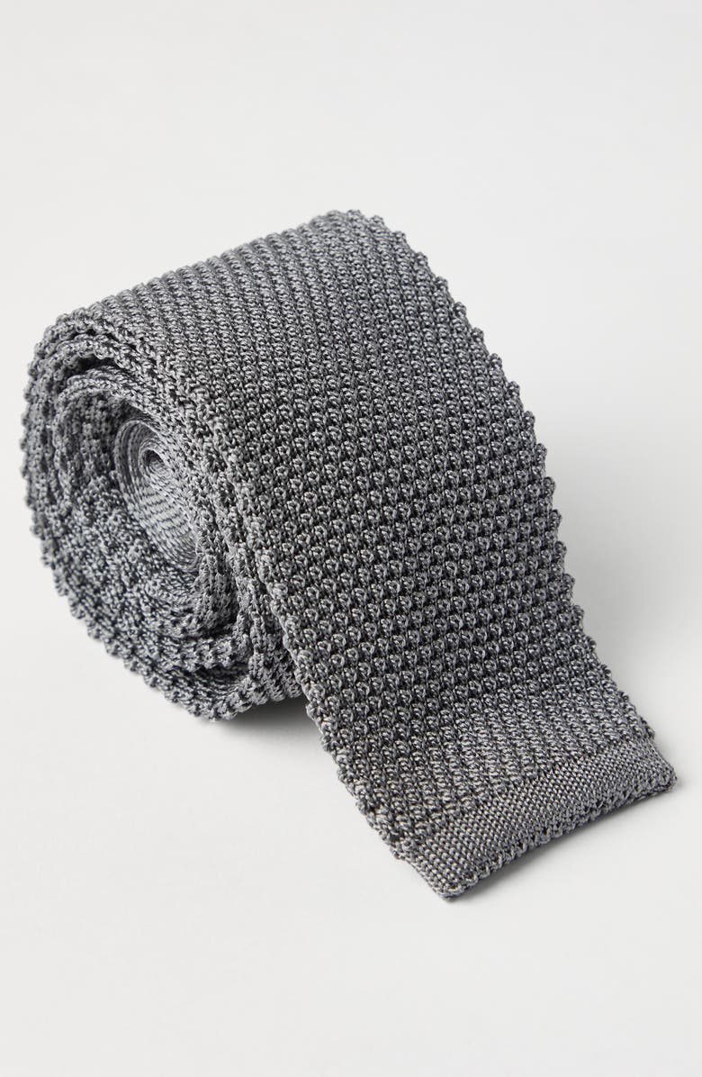 Brunello Cucinelli Knit necktie, Alternate, color, Grey