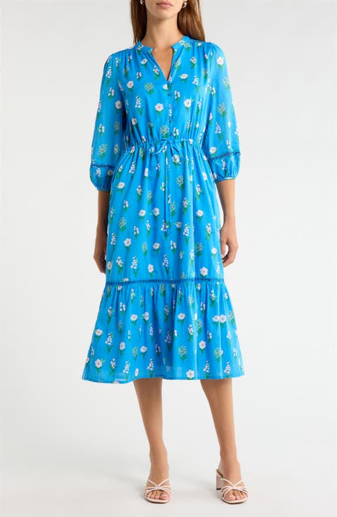 Jazleen Floral Print Midi Dress