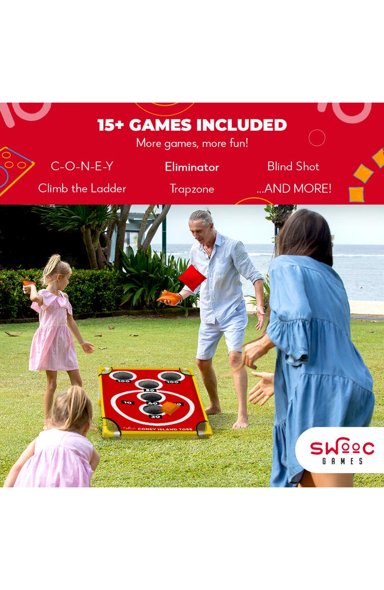 Swooc Games Coney Island Toss | Cornhole Game, Alternate, color, Red