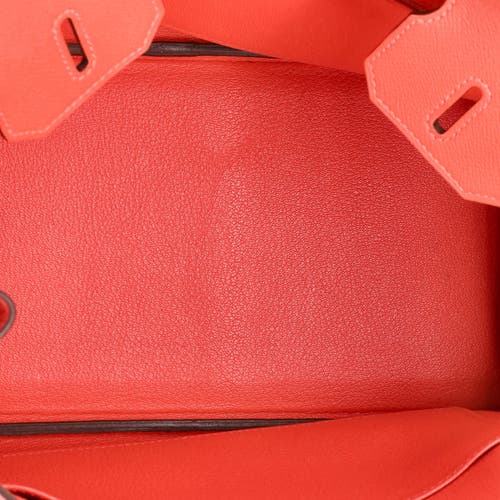 Pre-owned Hermes Hermes Birkin Handbag Red Epsom With Palladium Hardware 30 In Red