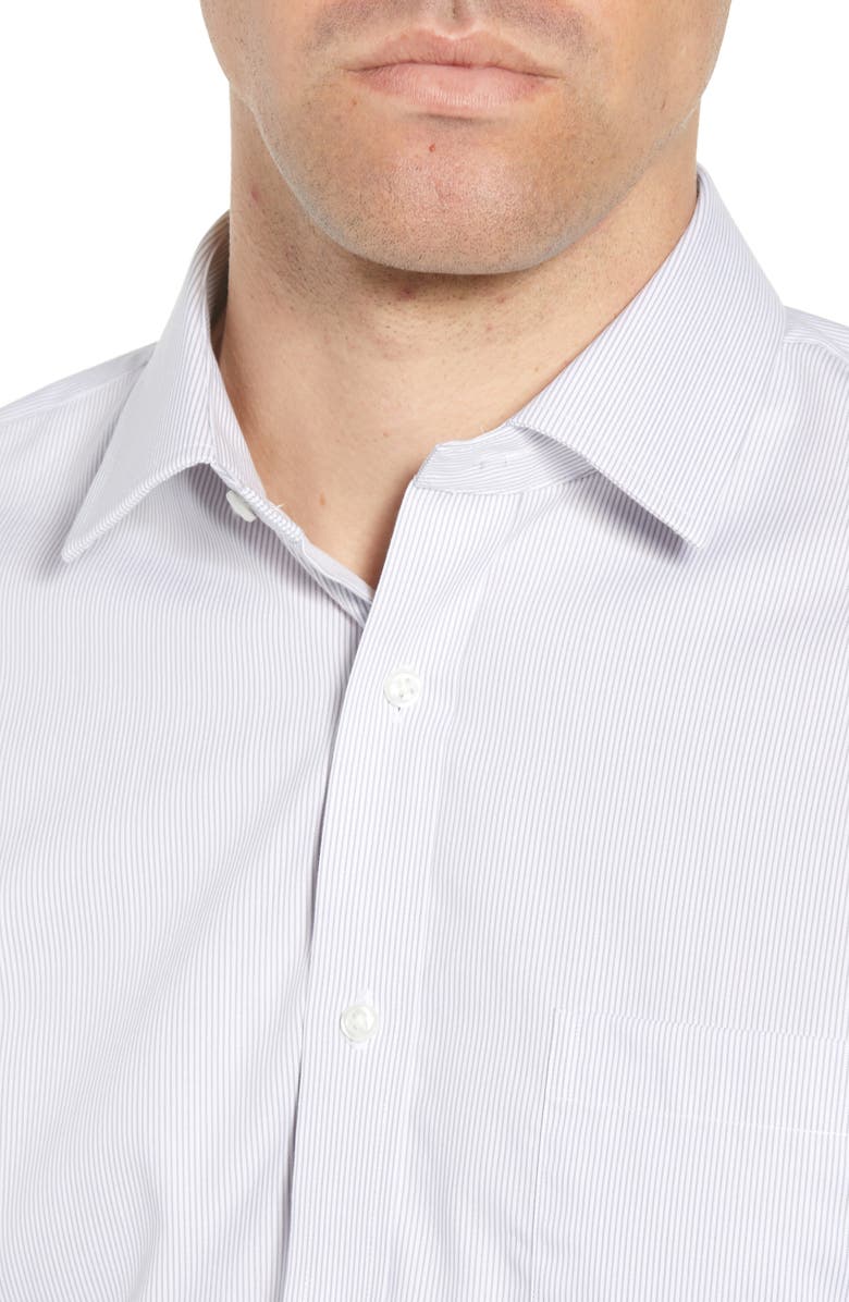 NORDSTROM MEN'S SHOP Trim Fit Non-Iron Stripe Dress Shirt, Alternate, color, 