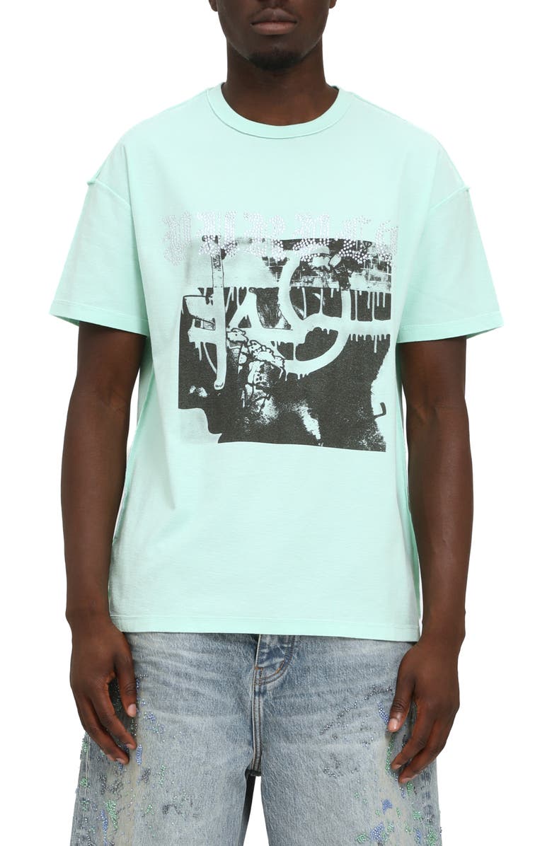 PURPLE BRAND Textured Inside Out Graphic T-Shirt, Main, color, Green