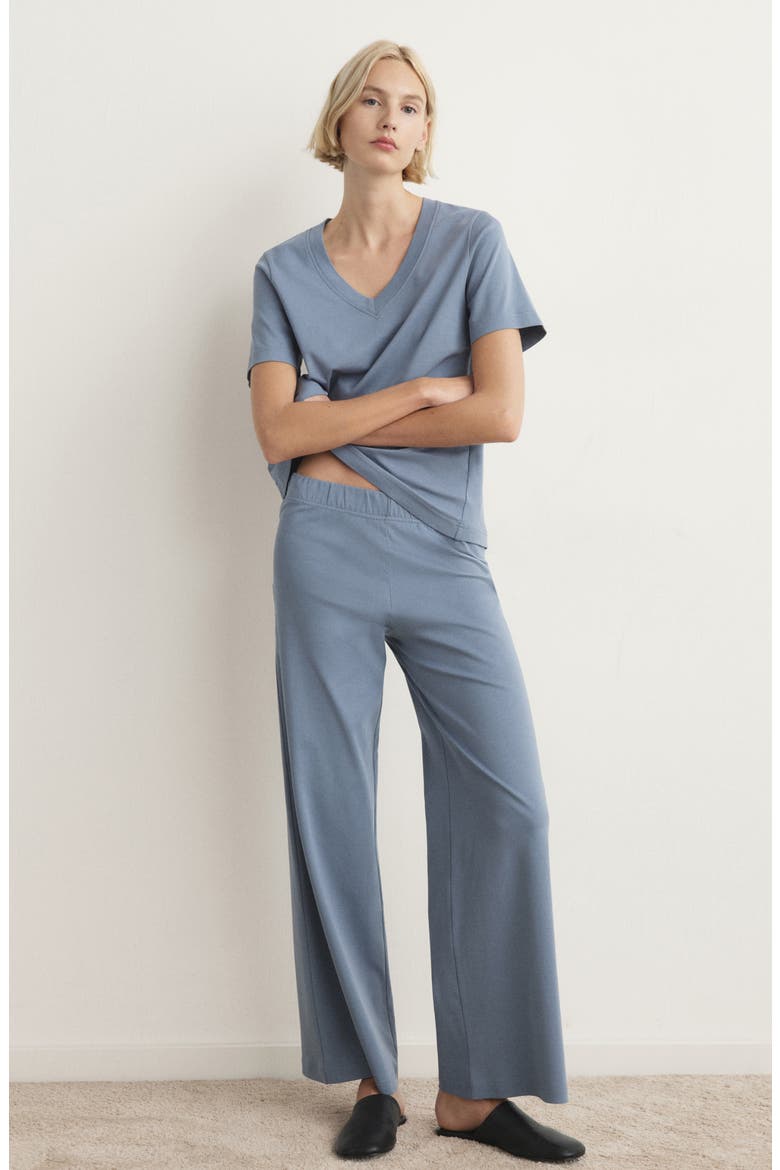 Solid Cotton Pajama Pants, Alternate, color, BLUE