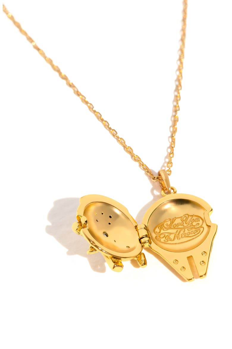 Star Wars Millenium Falcon Locket Necklace, Alternate, color, GOLD