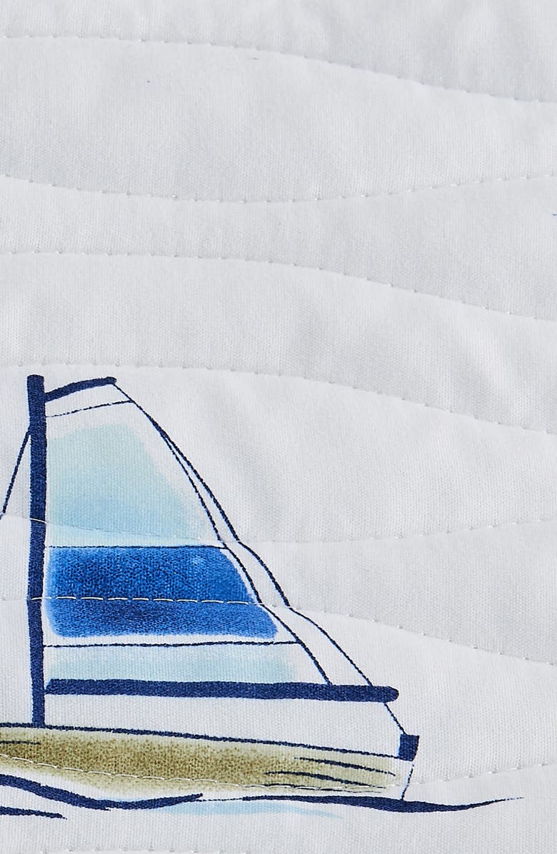 Woven & Weft Sailboat Reversible Quilt Set, Alternate, color, Blue Watercolor Sailboats