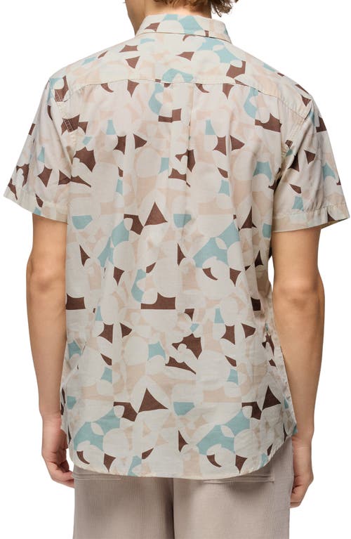 Prana Stimmersee Short Sleeve Button-up Shirt In Almond Edamame