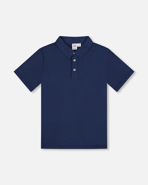 Little Boy's Short Sleeve Polo Shirt Navy Blue