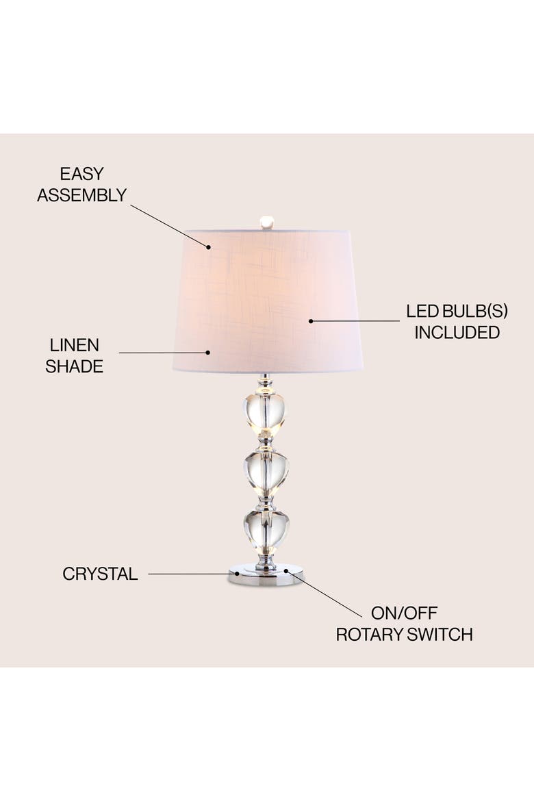 Cole Crystal LED Table Lamp, Alternate, color, Clear