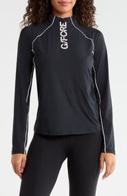 G/FORE Contrast Mesh Silky Tech Quarter Zip Golf Top