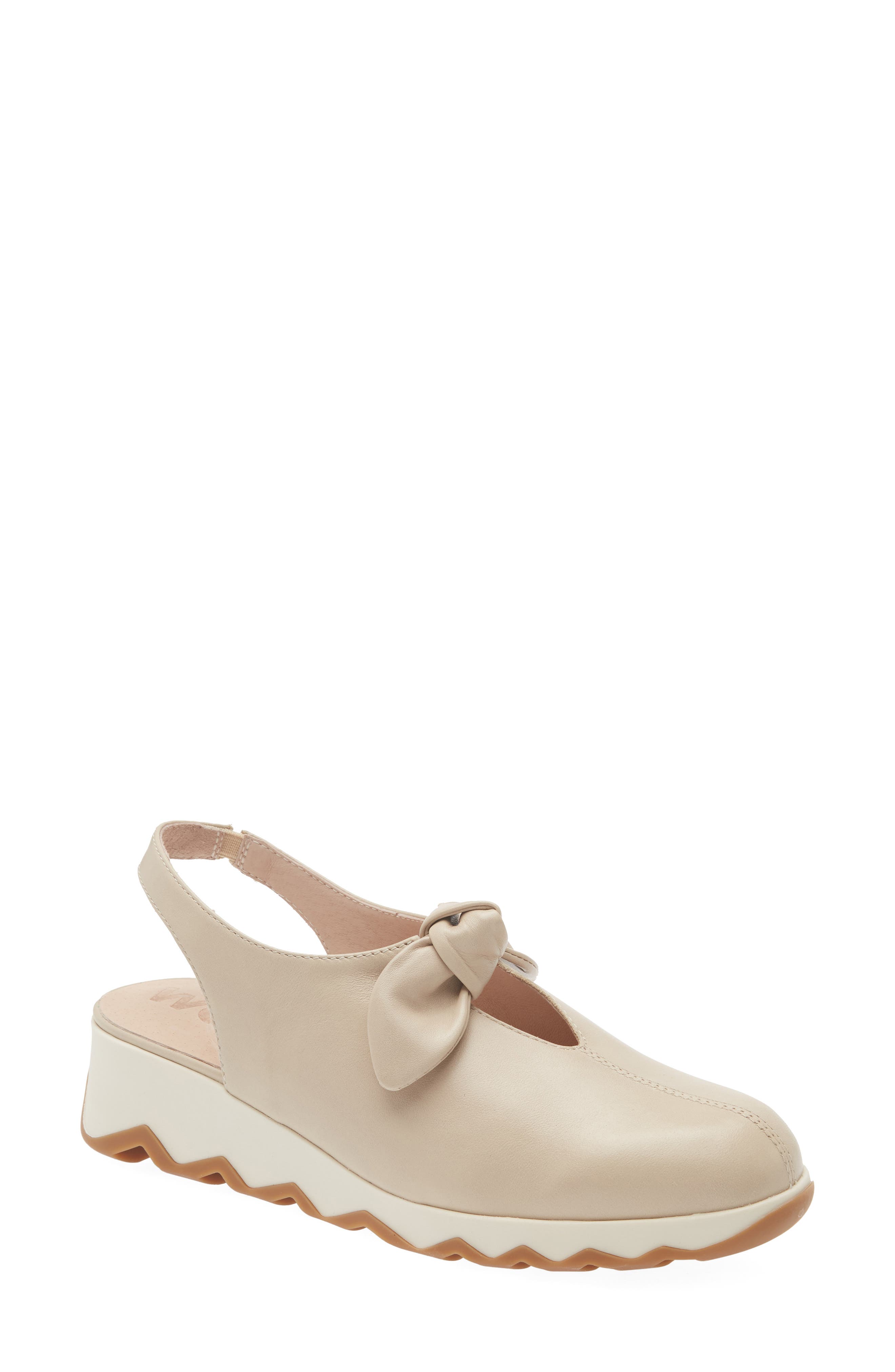 Wonders Knotted Wedge Slingback Pump, Main, color, Sauvgage Beige