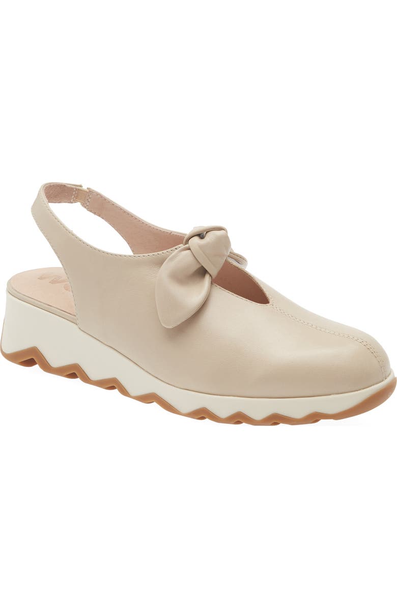 Wonders Knotted Wedge Slingback Pump, Main, color, Sauvgage Beige
