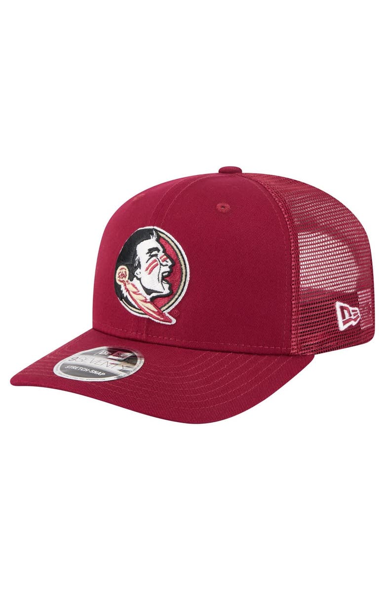 New Era Men's New Era Garnet Florida State Seminoles Primary 9SEVENTY Trucker Stretch-Snap Hat, Main, color,