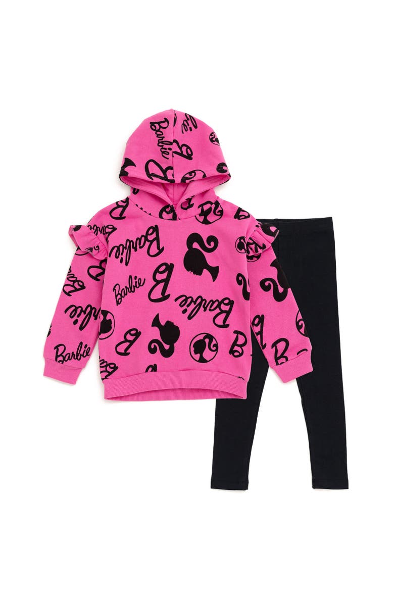 Barbie Hoodie & Leggings Set, Main, color, Pink / Black