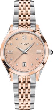 BALMAIN WATCHES Classic R Diamond Bracelet Watch, 34mm
