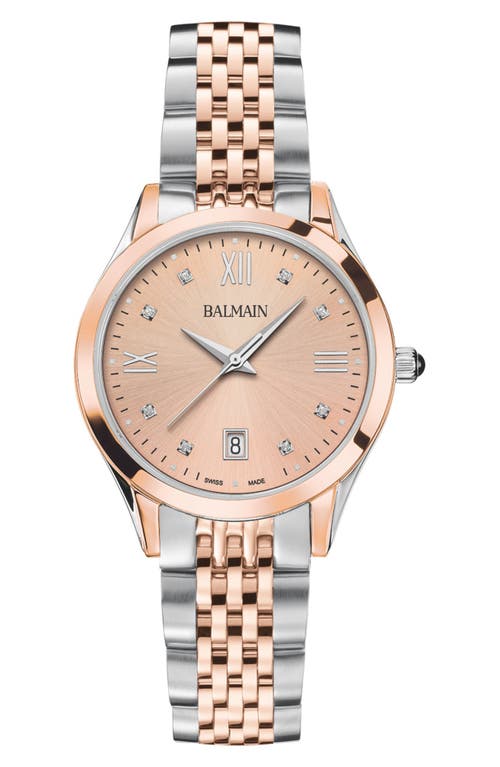 Balmain Watches Classic R Diamond Bracelet Watch, 34mm In Gold