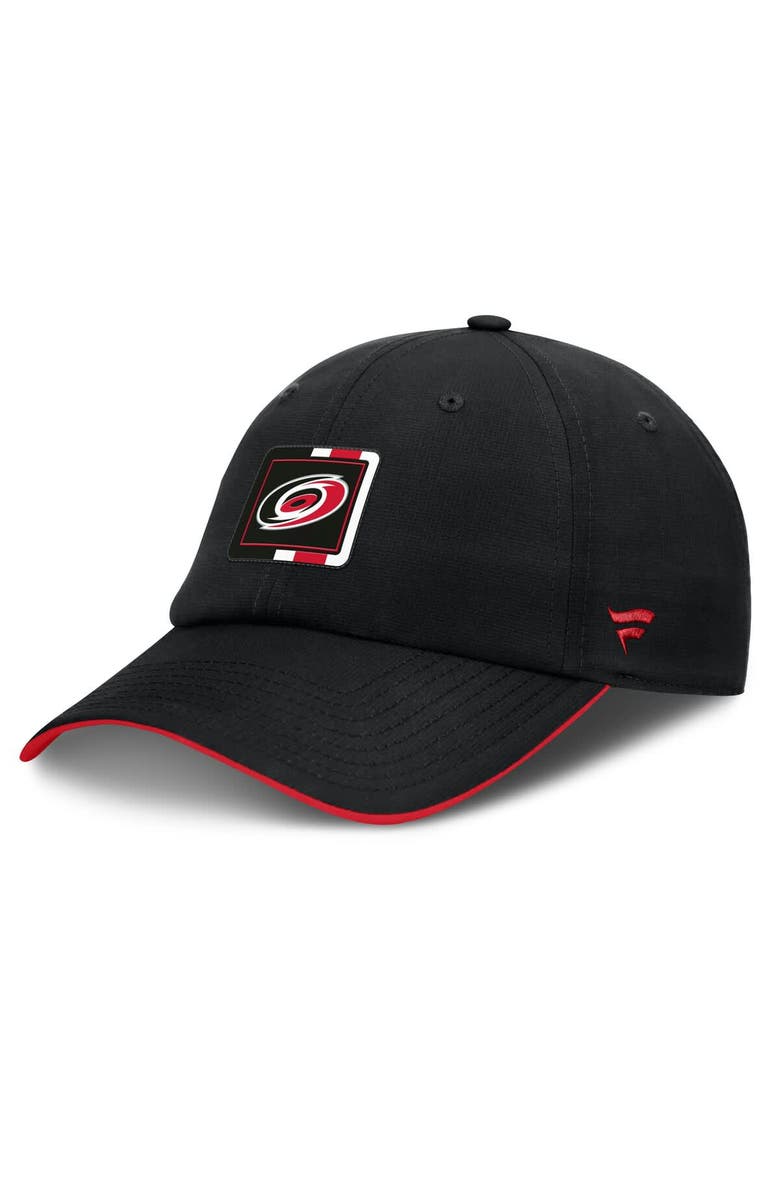 FANATICS Men's Fanatics Black/Red Carolina Hurricanes Authentic Pro Ripstop Adjustable Hat, Main, color,