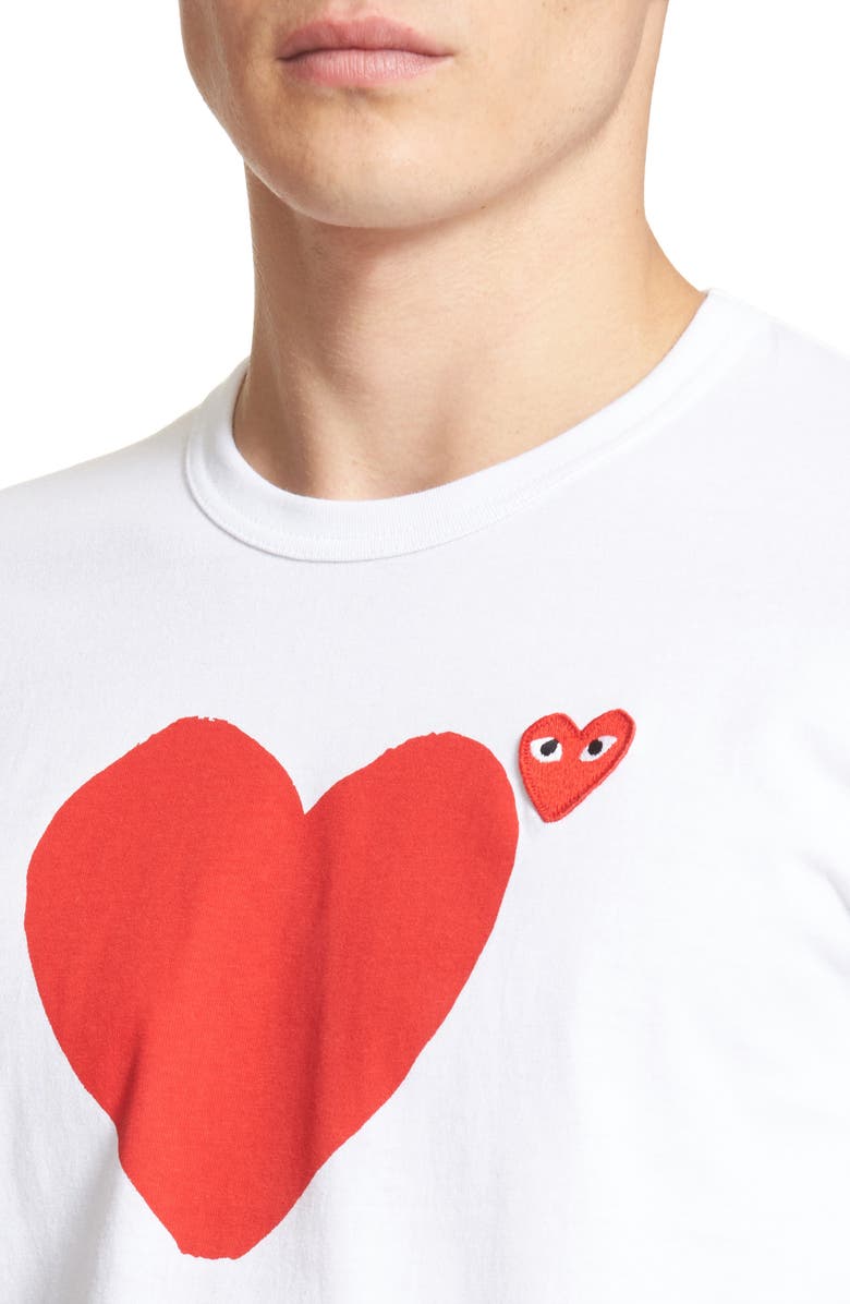 Comme des Garçons PLAY Heart Graphic Tee, Alternate, color, 