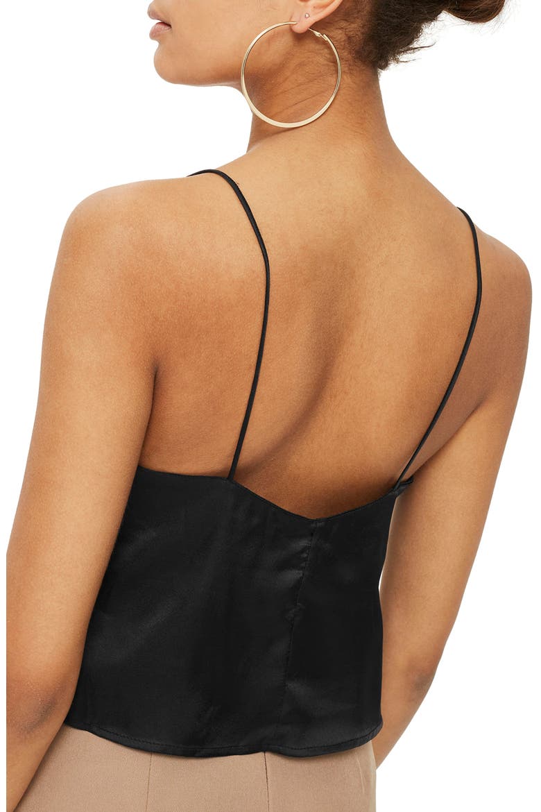 Scallop Crop Camisole, Alternate, color, BLACK