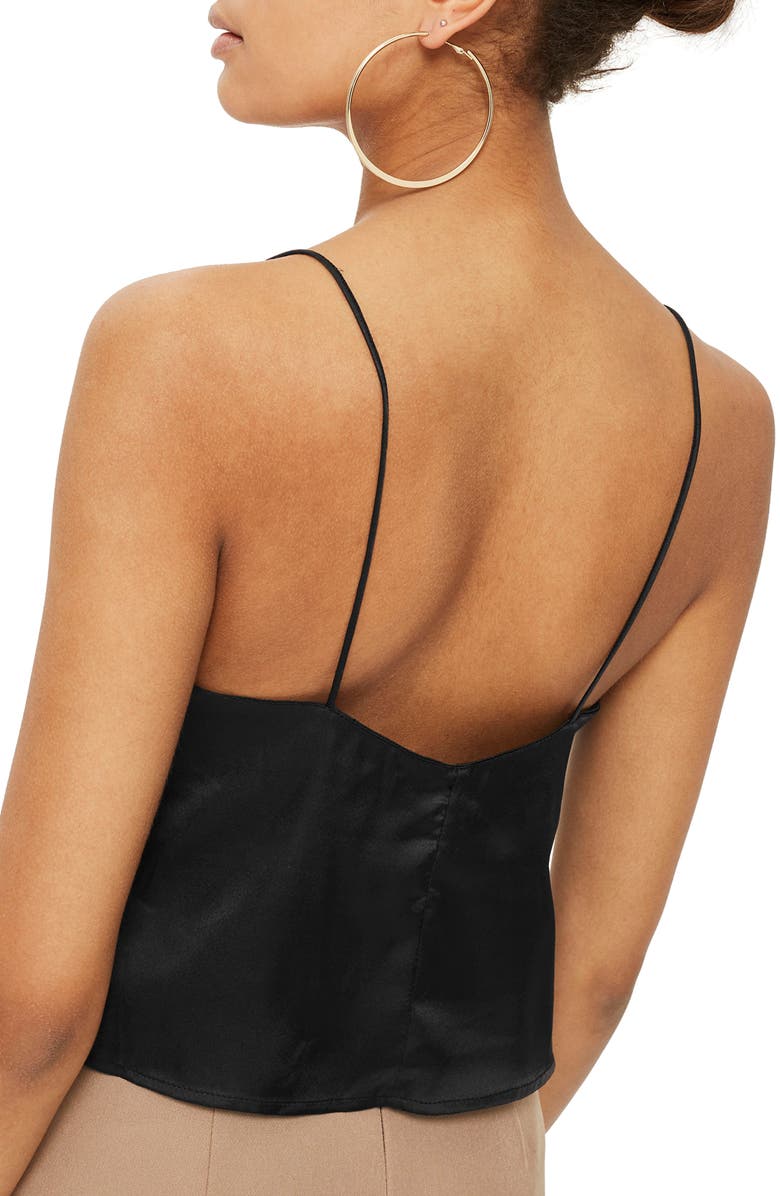 Topshop Scallop Crop Camisole, Alternate, color, 