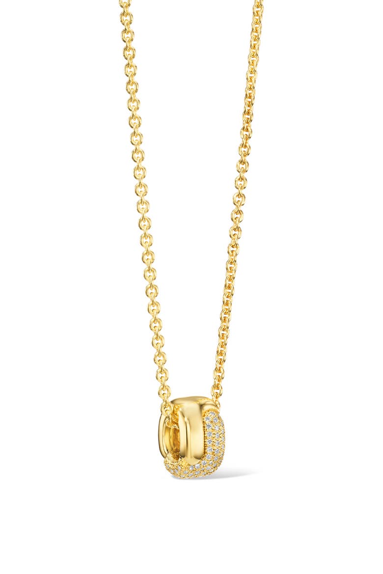 Holos Small Hug 18K Gold & Diamond Ring Pendant Necklace, Alternate, color, YELLOW GOLD