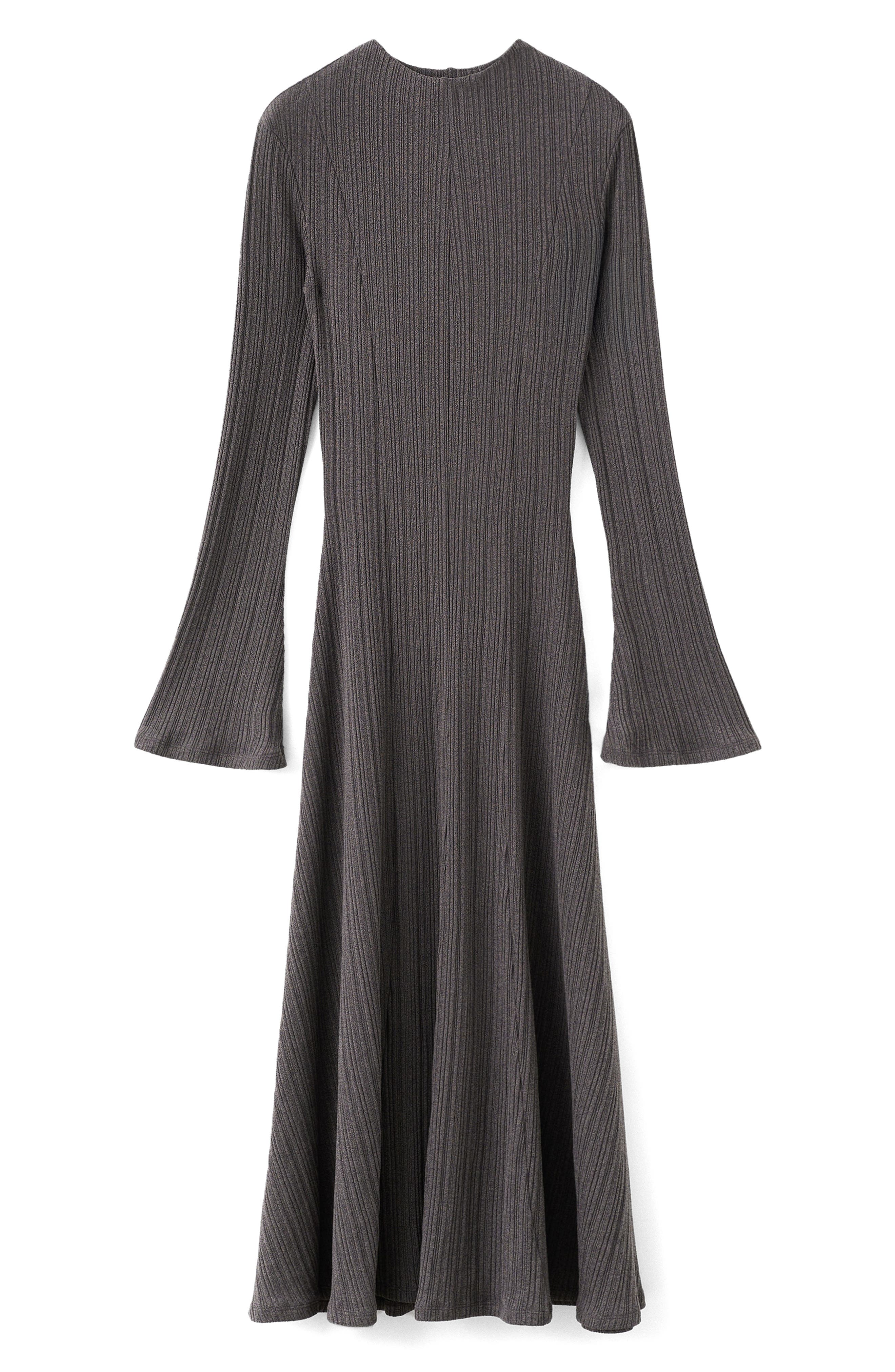 Long Sleeve Rib Midi Dress - image 2