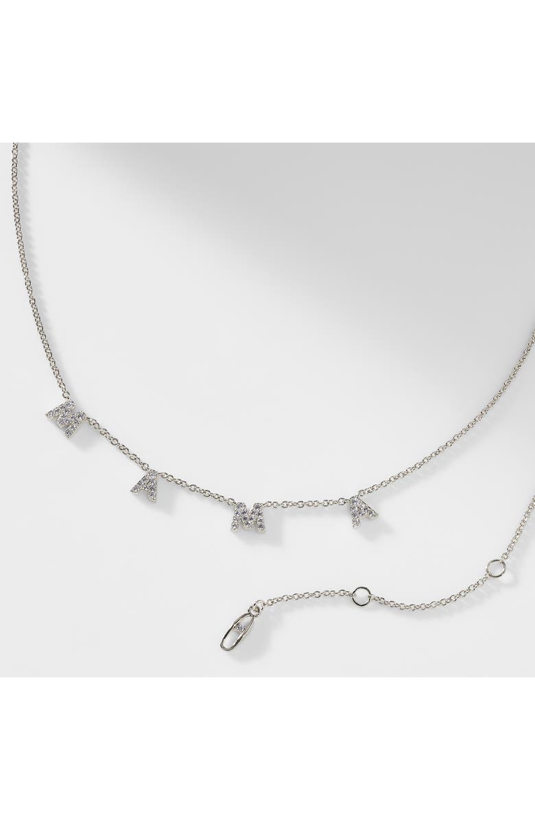 Nadri Mama Pavé Shaky Pendant Necklace, Alternate, color, Rhodium