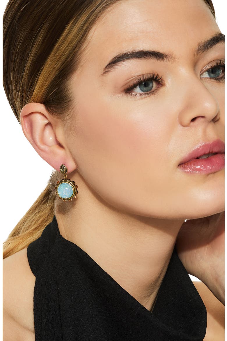 Eagle Crystal Drop Earrings, Alternate, color, BLUE