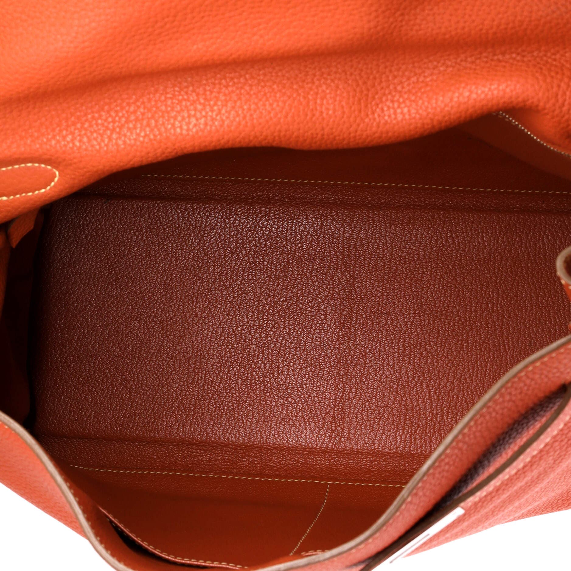 Pre-Owned Hermes Kelly Amazone Handbag Orange Clemence with Palladium Hardware 35, Alternate, color, Sanguine