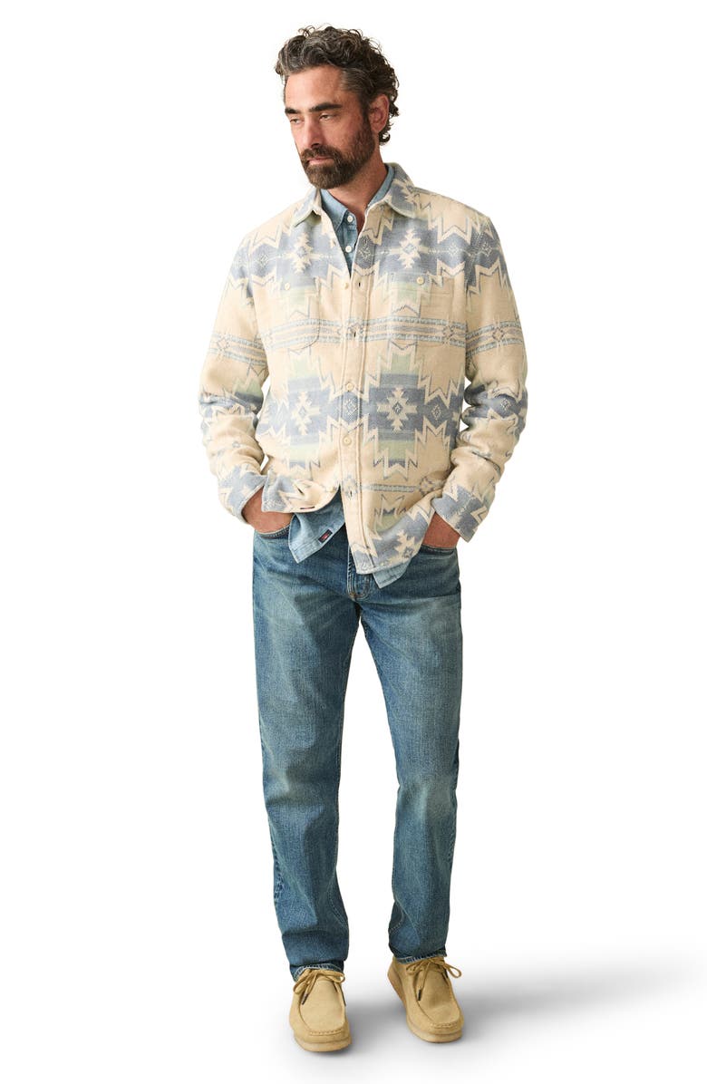 Faherty x Doug Good Feather Surf Flannel Organic Cotton Button-Up Overshirt, Alternate, color, 