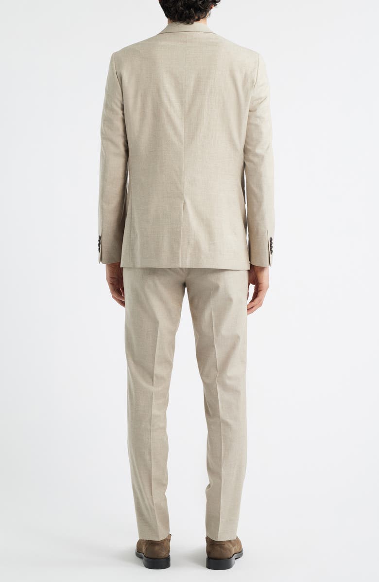 AllSaints Ross Slim Fit Tan Cotton & Wool Blend Suit, Alternate, color, Sand
