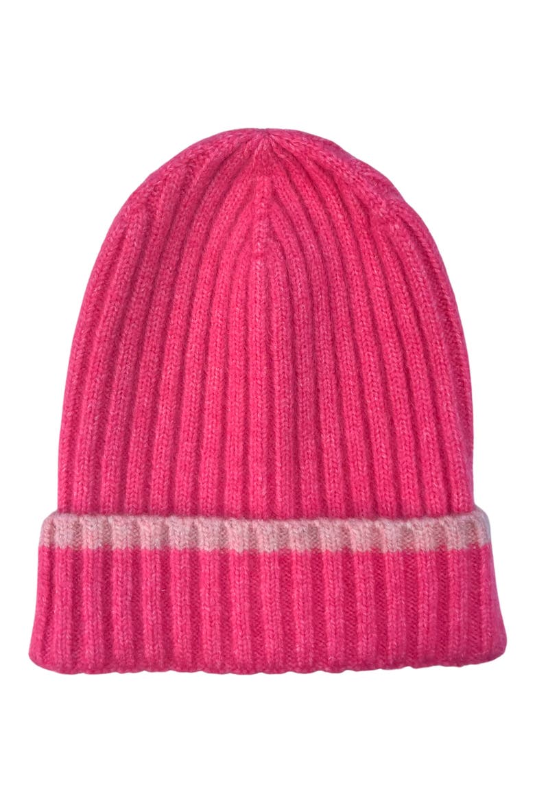 Rib Knit Beanie, Main, color, HOT PINK
