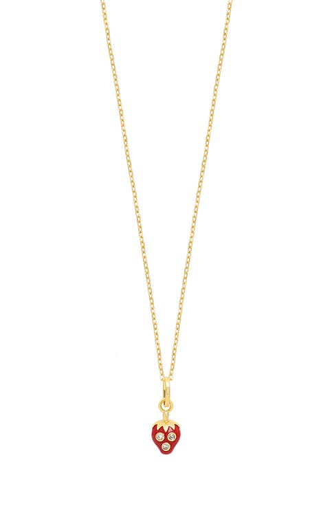 Kids' Strawberry Diamond Pendant Necklace (Nordstrom Exclusive)
