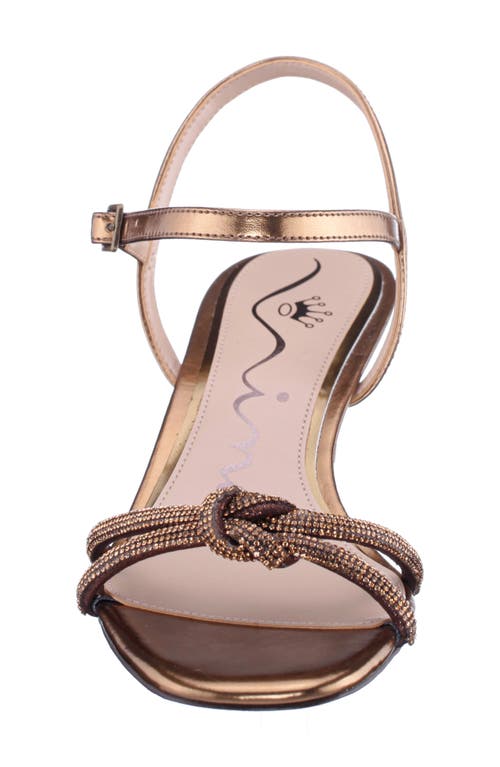 Nina Valeria Ankle Strap Wedge Sandal In Bronze