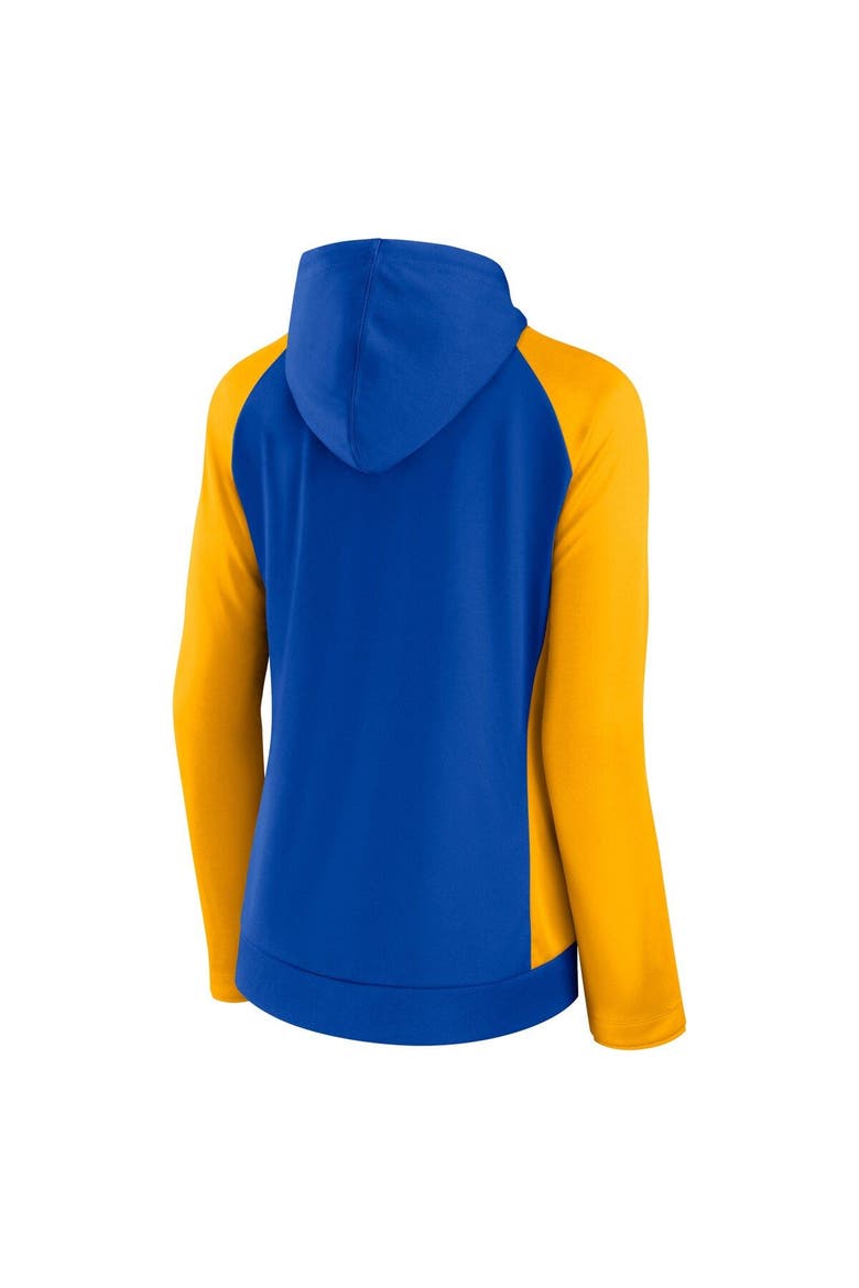 Women's Fanatics Branded Royal/Gold Los Angeles Rams End Around Lightweight Raglan Full-Zip Hoodie Jacket, Alternate, color, Royal