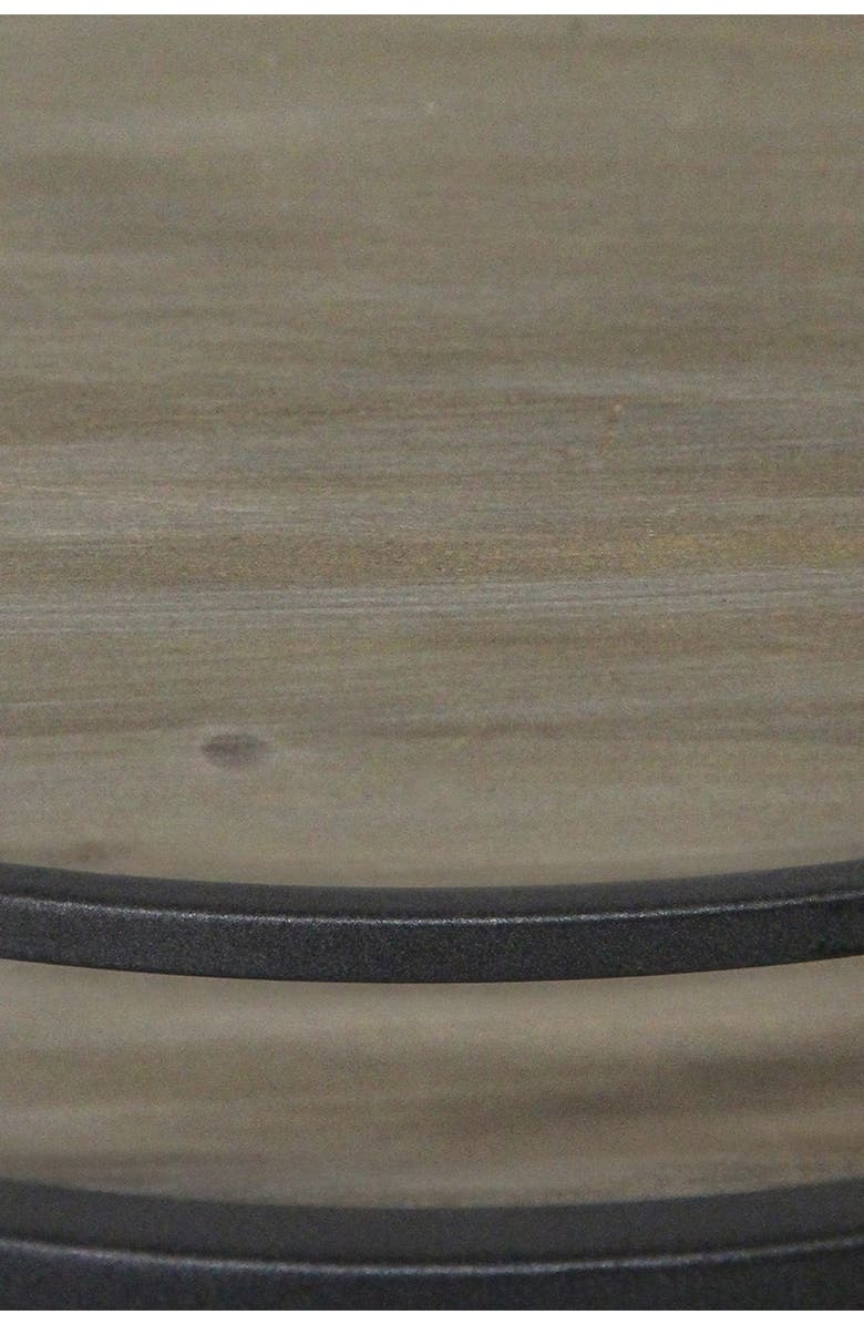 STRATTON HOME DECOR Black Metal & Wood Tray, Alternate, color, 