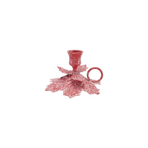 Iron Poinsettia Taper Holder