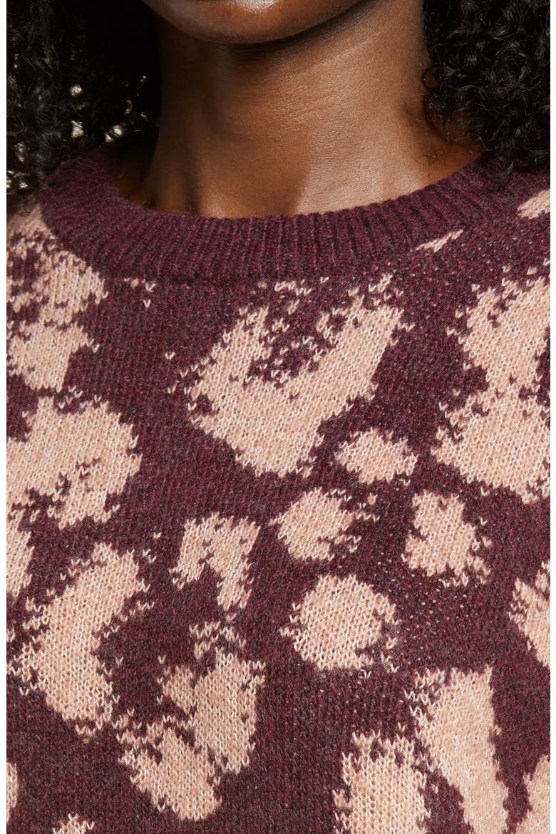 Tari Leopard Spot Jacquard Sweater, Alternate, color, PORT ROYALE
