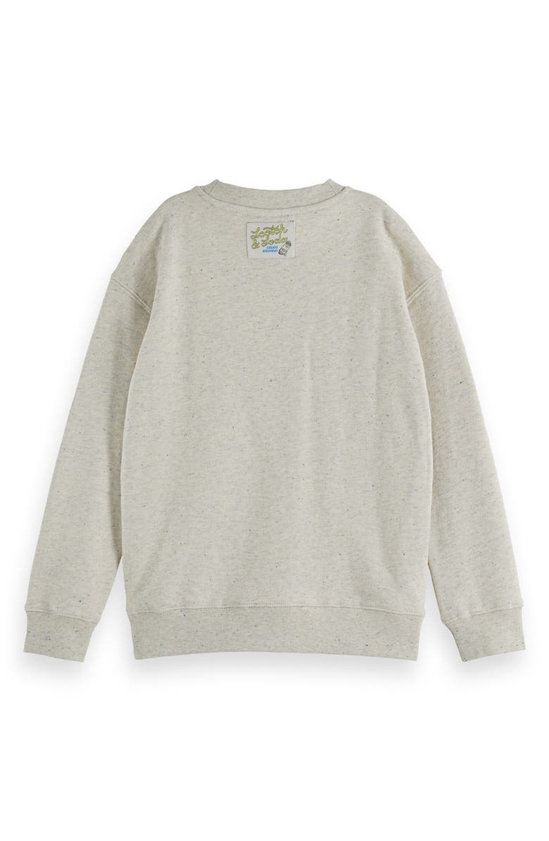 Scotch & Soda Kids' Art Organic Cotton Graphic Sweatshirt, Alternate, color, Ecru Melange