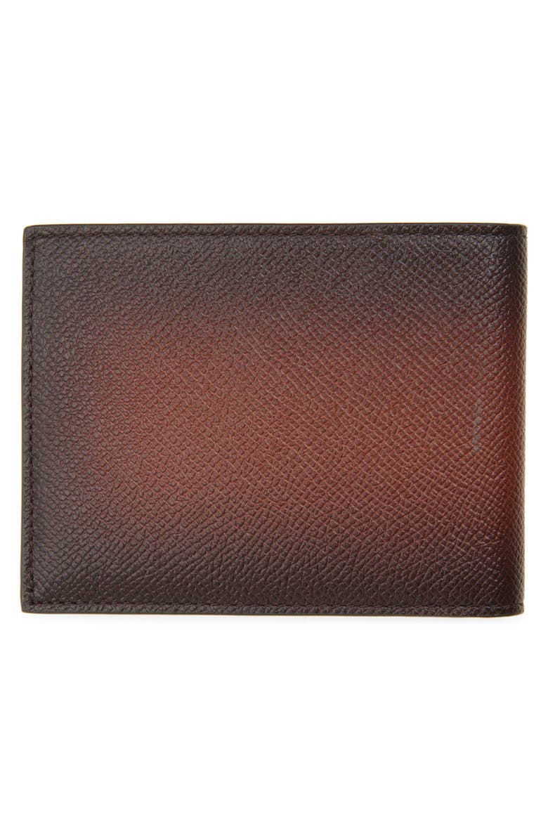 Micro Gancio Leather Bifold Wallet, Alternate, color, NEW COGNAC TESTA DI MORO