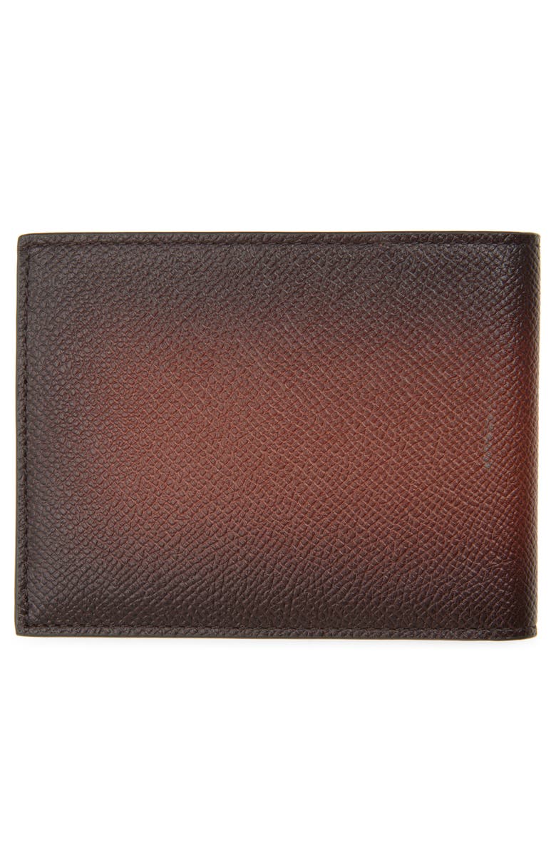 FERRAGAMO Micro Gancio Leather Bifold Wallet, Alternate, color, New Cognac Testa Di Moro
