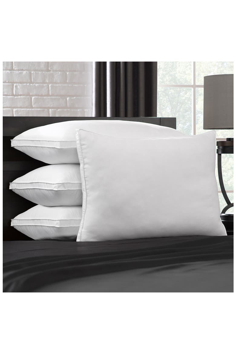 Overstuffed Luxury Plush Med/Firm Gel Filled Side/Back Sleeper Pillow - Set of 4, Alternate, color, WHITE