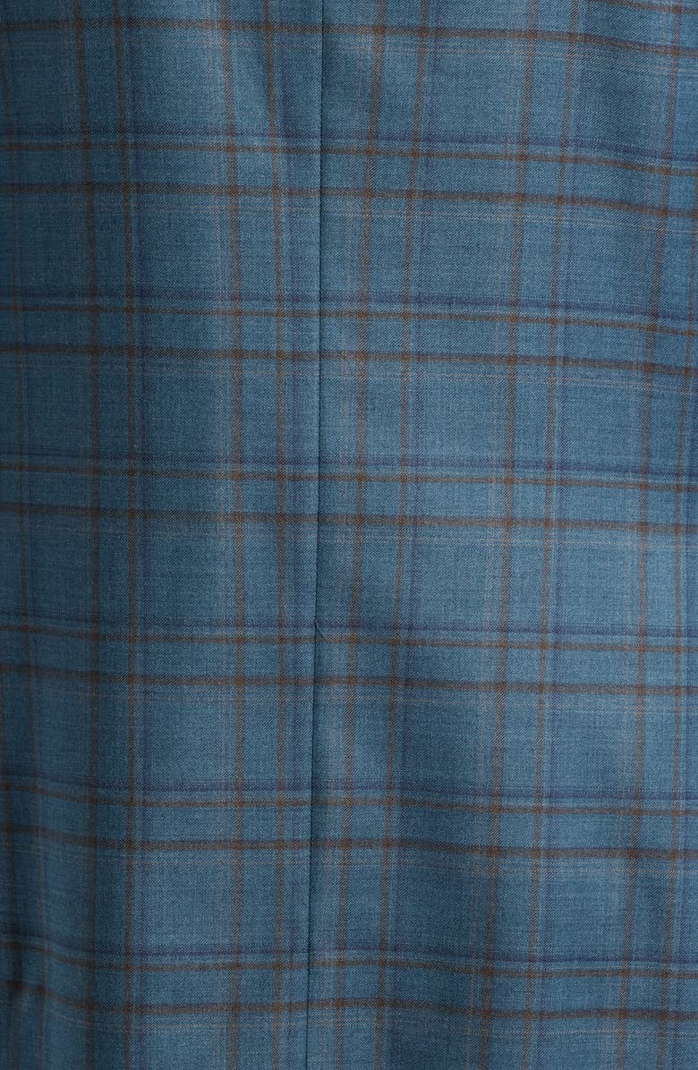 Peter Millar Hartford Classic Fit Teal Plaid Wool Sport Coat, Alternate, color, Green