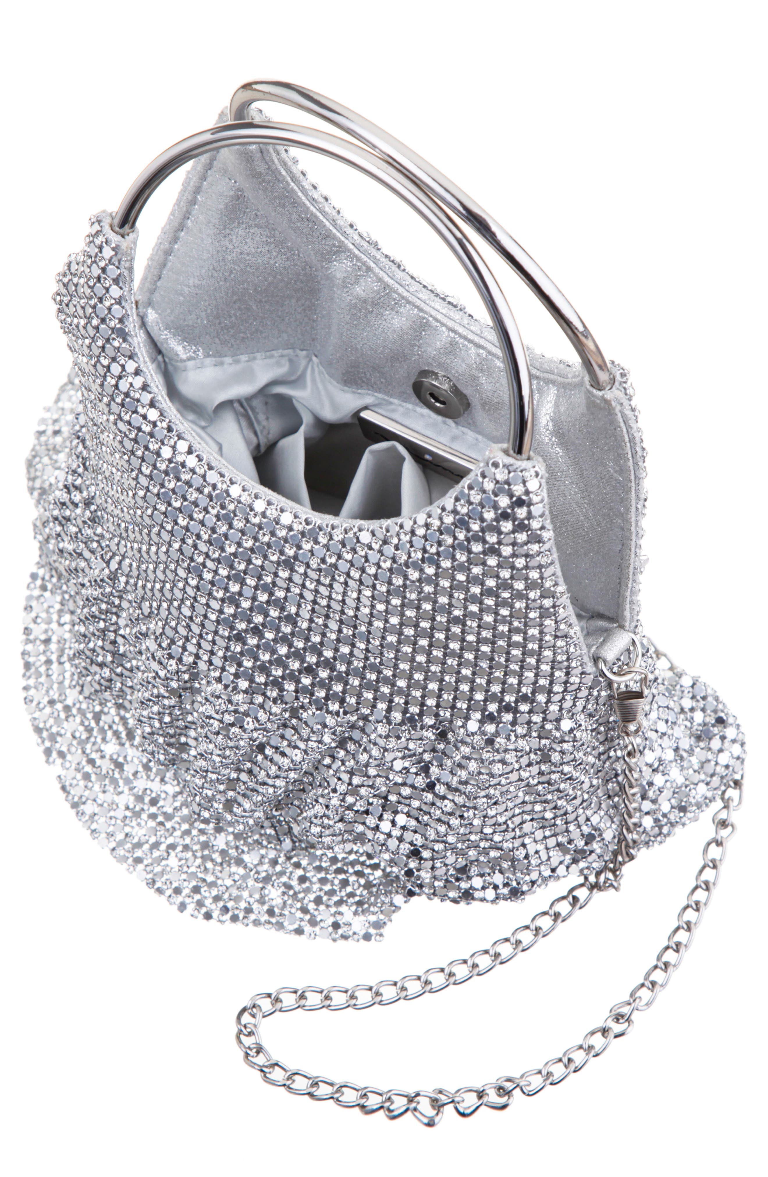 Nina Hippy Mesh Clutch, Alternate, color, 