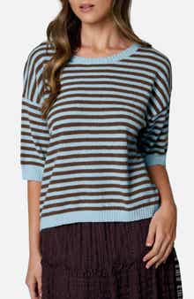 Stripe Short Sleeve Sweater