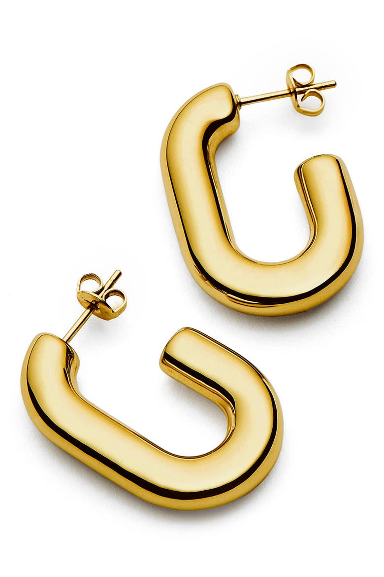 Chubby Oval Medium Hoop Earrings, Alternate, color, GOLD