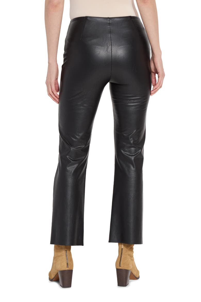 'Lyssentials Elysse Faux Leather Ankle Bootcut Pants, Alternate, color, BLACK